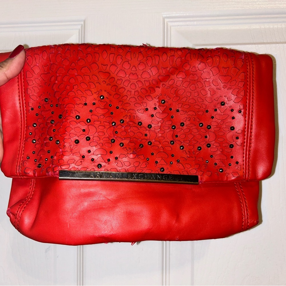 Red Armani Exchange Hand Clutch
